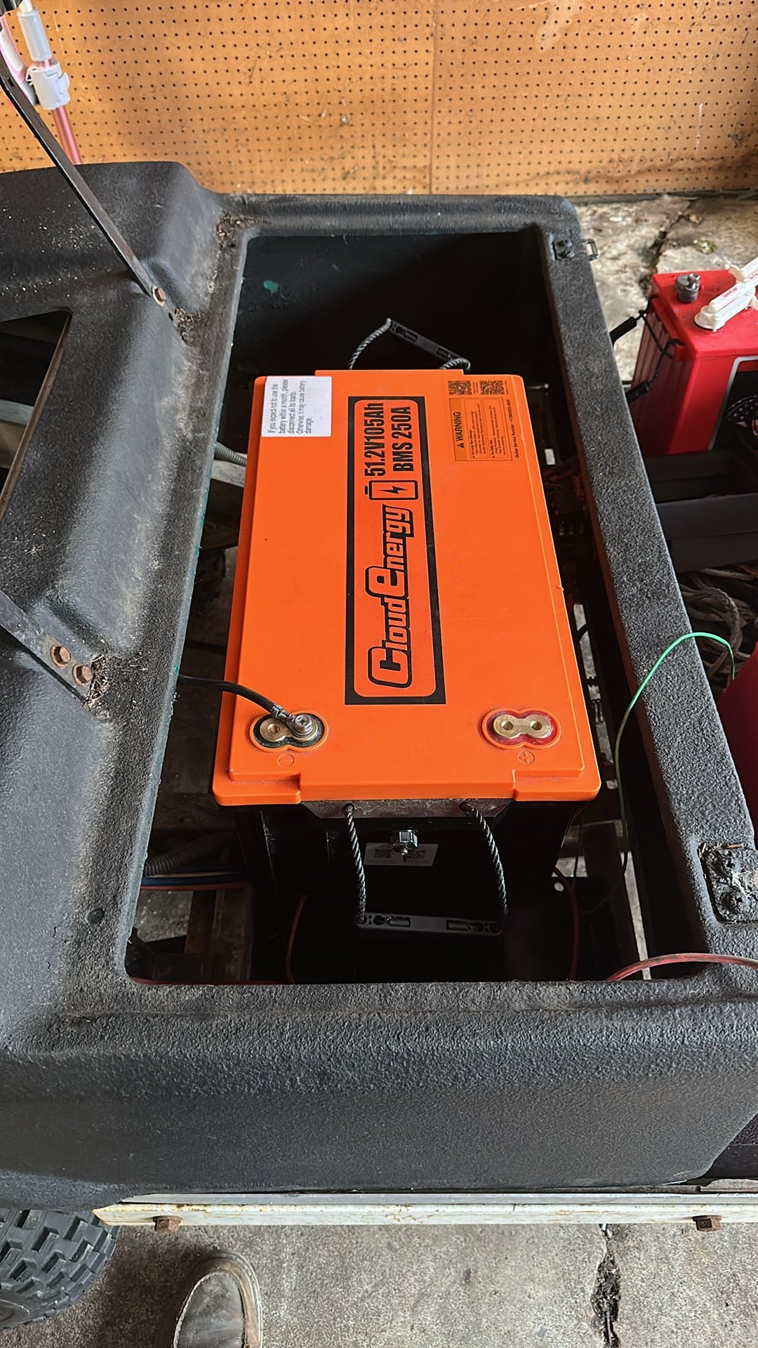 Lithium battery conversion tray-club car ds (drop-in fit)